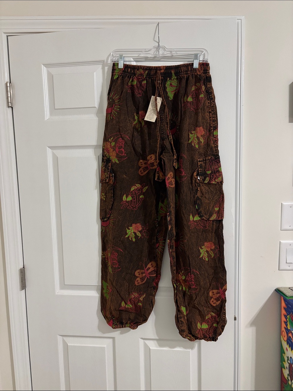 Brown Floral Cargo Lounge Pants
